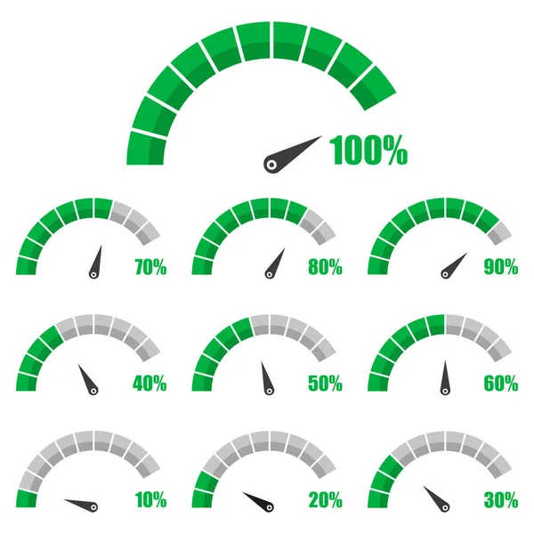 A sebességmérő vagy a névleges mérőóra jeleinek beállítása infographic mérőműszerre — Stock Vector