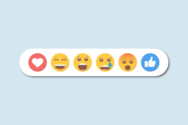 Conjunto de emoticons amarelos para design. Ilustração vetorial —  Vetores de Stock