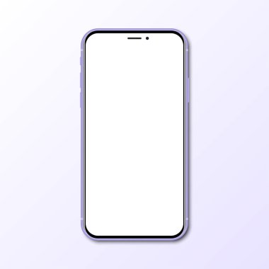 Gölgeli boş ekranlı mor yeni akıllı telefon