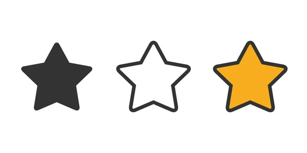 Uppsättning stjärnor ikoner på en vit bakgrund i en platt design — Stock vektor