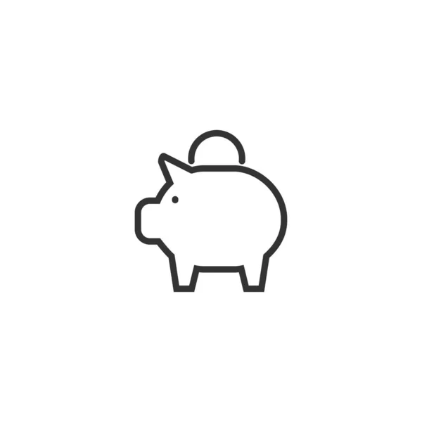 Svin bank line ikon i enkel design på en vit bakgrund — Stock vektor