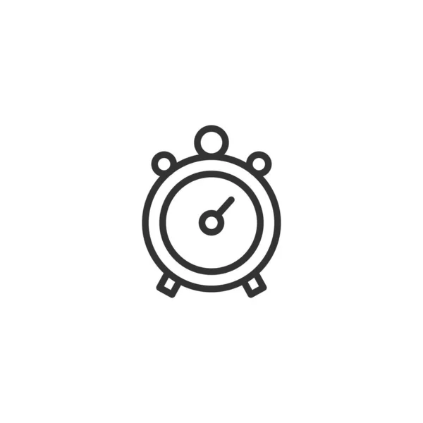 Icono de línea de reloj despertador en diseño simple sobre fondo blanco — Archivo Imágenes Vectoriales