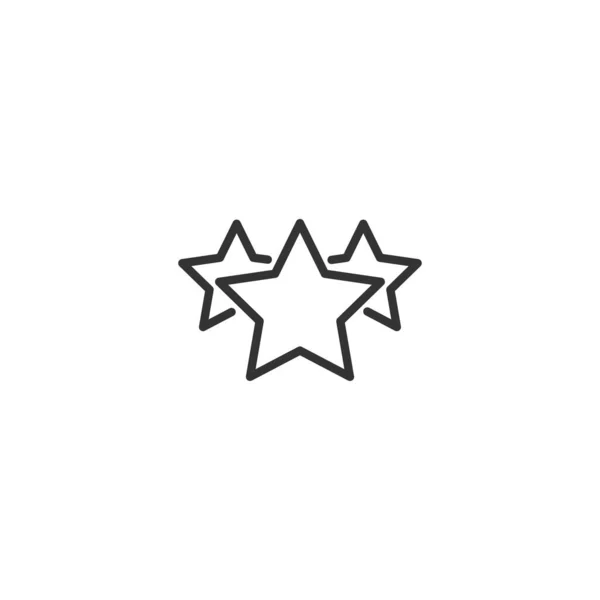 Clasificación icono de la línea de estrellas en diseño simple sobre un fondo blanco — Vector de stock