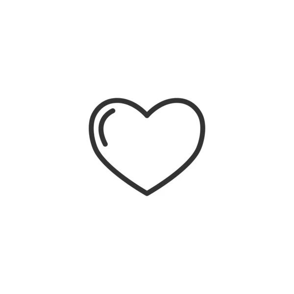 Ícone de linha de coração em design simples em um fundo branco —  Vetores de Stock