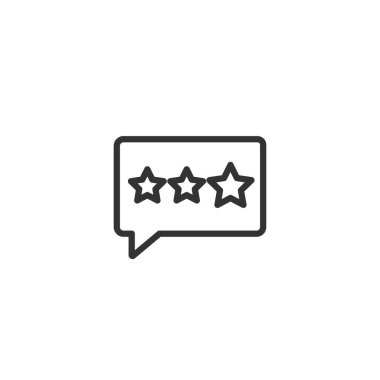 Beyaz arkaplanda basit bir dizayn ile geri bildirim yıldız çizgisi simgesi