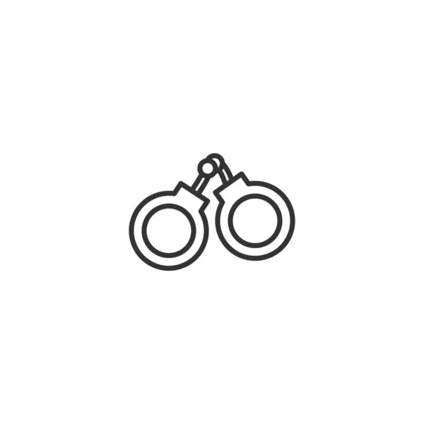 Handcuff line icon in simple design on a white background — 图库矢量图片