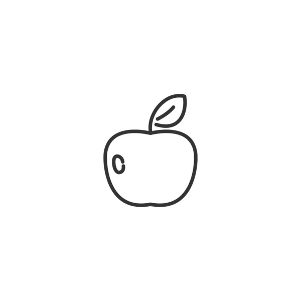 Icono de línea de Apple en un diseño simple sobre un fondo blanco — Archivo Imágenes Vectoriales