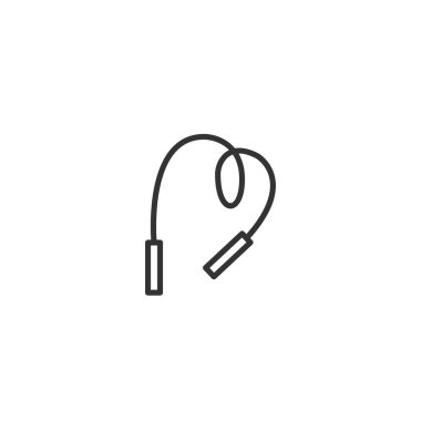 Beyaz arkaplanda basit bir dizayn ile ip çizgi simgesi atlanıyor