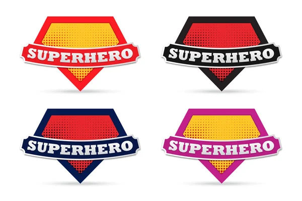 Fai Finta Essere Super Eroe Set Modello Logo Supereroe Collezione — Vettoriale Stock