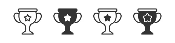Ícones Taça Troféu Quatro Versões Diferentes Design Plano —  Vetores de Stock