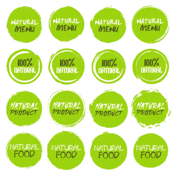 Natürliche Logo Kollektion Set Aus Verschiedenen Grunge Kreisen Formt Etikett — Stockvektor