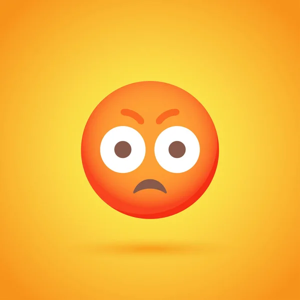 Zaskocz Emotikon Gniew Uśmiech Ikona Cieniem Projektowania Sieci Społecznych — Wektor stockowy