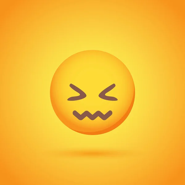 Obrzydliwy Emotikon Uśmiech Ikona Cieniem Projektowania Sieci Społecznych — Wektor stockowy