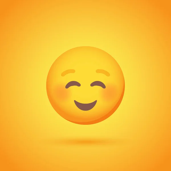 Tevredenheid Emoticon Glimlach Pictogram Met Schaduw Voor Social Network Design — Stockvector