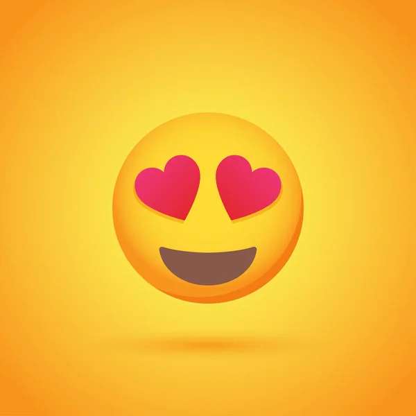 Emoticones Amor Icono Sonrisa Con Sombra Para Diseño Redes Sociales — Vector de stock