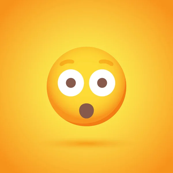 Shock Emoticon Uśmiech Ikona Cieniem Projektowania Sieci Społecznych — Wektor stockowy