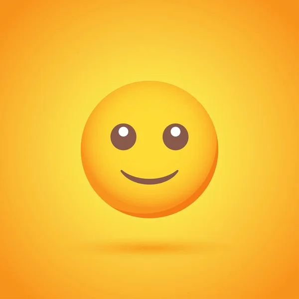 Tevreden Emoticon Glimlach Pictogram Met Schaduw Voor Social Network Design — Stockvector