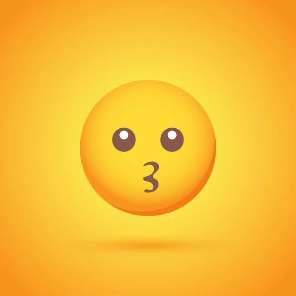 Kus Emoticon Glimlach Icoon Met Schaduw Voor Social Network Design — Stockvector