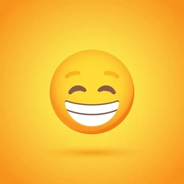 Smiling Emoticon Smile Icon Mit Schatten Für Social Network Design — Stockvektor