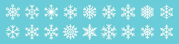 Ікони Сніжинки Різдвяного Новорічного Дизайну — стоковий вектор