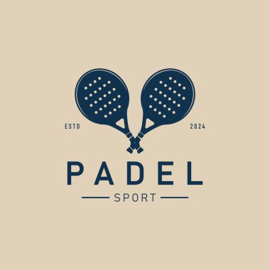 Padel tenis logosu, Padel spor logosu vektör çizim grafiği