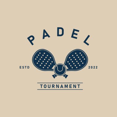 Padel spor logo vektörü, Padel tenis logosu top vektör çizimi tasarımı