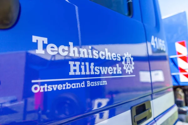 Delmenhorst Alemanha Maio 2018 Sinal Técnico Alemão Serviço Emergência Caminhão — Fotografia de Stock