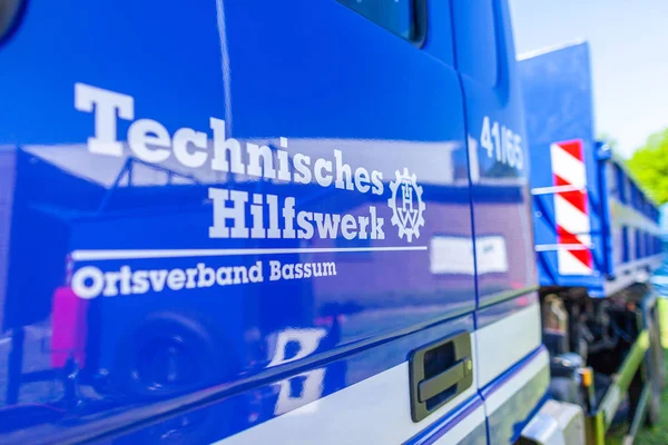 Delmenhorst Alemanha Maio 2018 Sinal Técnico Alemão Serviço Emergência Caminhão — Fotografia de Stock