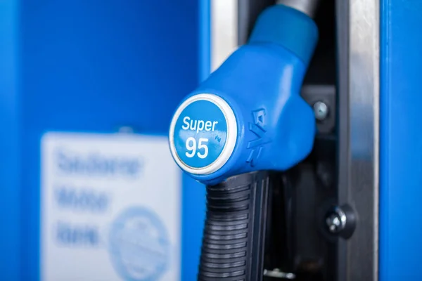 Nuernberg Duitsland Maart 2018 Brandstof Dispenser Met Super Benzine Van — Stockfoto