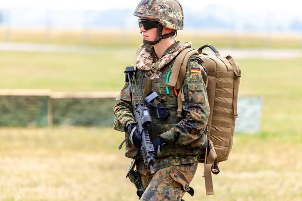 Feldkirchen Alemanha Junho 2018 Soldado Alemão Exercício Dia Aberto Bundeswehr — Fotografia de Stock