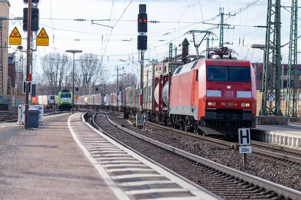 Fuerth Germania Marzo 2018 Buon Treno Europeo Passa Davanti Una — Foto Stock