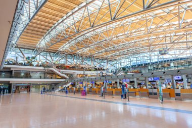 Hamburg / Almanya - 28 Eylül 2018: sayaçları airport Hamburg üzerinde kontrol