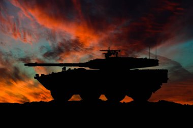 İtalyanca tekerlekli tank imha edici siluet / 3d çizim