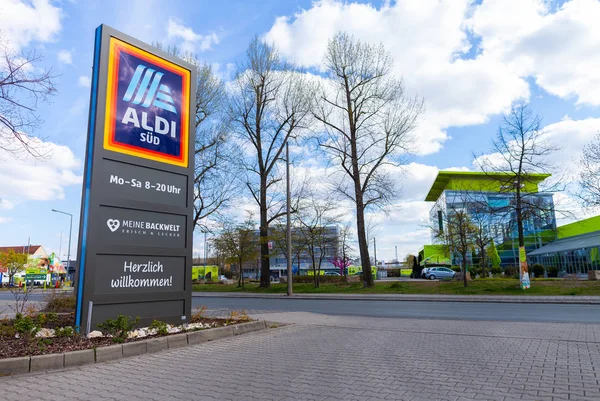 Nuremberg Alemania Abril 2019 Sucursal Cadena Supermercados Aldi Aldi Marca — Foto de Stock