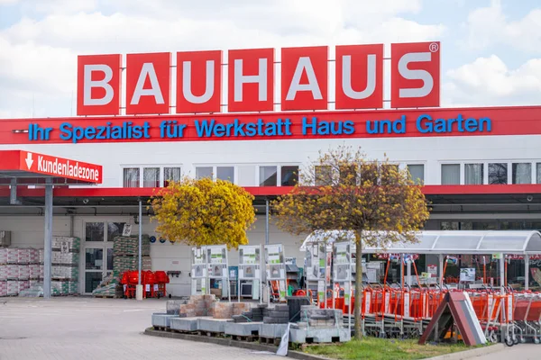 Нюрнберг Німеччина Квітня 2019 Bauhaus Логотип Німецькому Зробити Сам Ринок — стокове фото