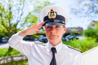 Woman in a military uniform of german Bundeswehr clipart