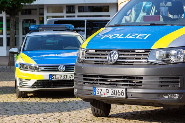 Peine Juni 2019 Polizeiautos Stehen Auf Einer Öffentlichen Veranstaltung Dem — Stockfoto