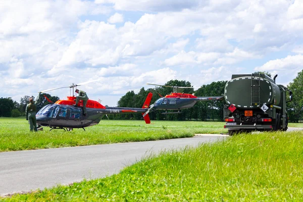 Bueckeburg Germany June 2019 Bell 206B Jetranger Iii Flies Military — Stock Photo, Image