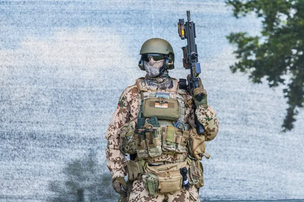 Augustdorf Tyskland Juni 2019 Tyska Ksk Soldat Går Scen Dagen — Stockfoto