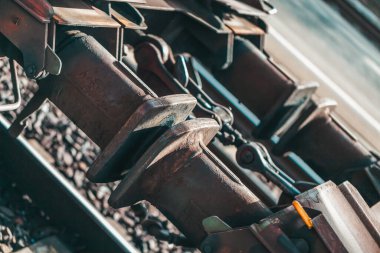 Bağlı tren tamponlarının resmini kapat