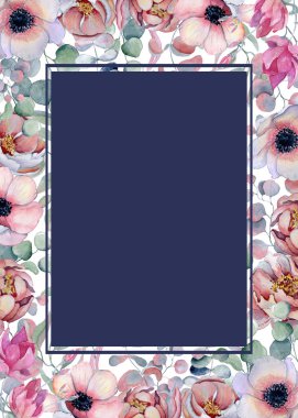 Suluboya çiçek düzenlemeleri çizilen illüstrasyon el