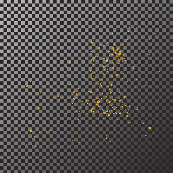 Mancha de manchas de salpicaduras de pintura dorada, pincelada. Textura resplandeciente de oro abstracto. Ilustración vectorial trazada de alta calidad — Vector de stock