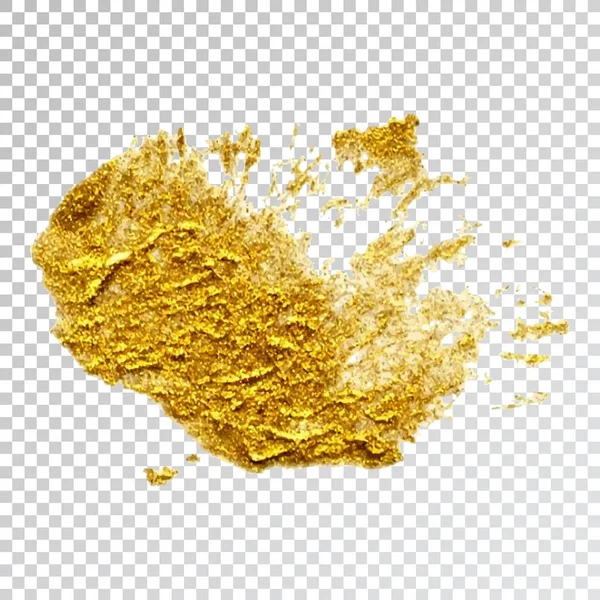 Goldfarbe Schmierfleck, Pinselstrich auf weißem Hintergrund. abstraktes Gold glitzernde Textur. qualitativ hochwertige Abbildung des verfolgten Vektors — Stockvektor