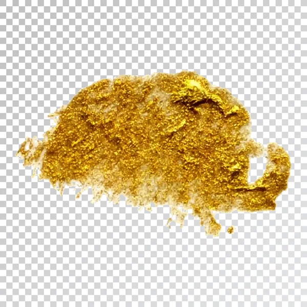 ゴールド ペイント ストローク汚れ、白い背景のブラシ ストロークの汚れ。抽象的な金きらびやかなテクスチャです。高品質ベクトル画像をトレース — ストックベクタ