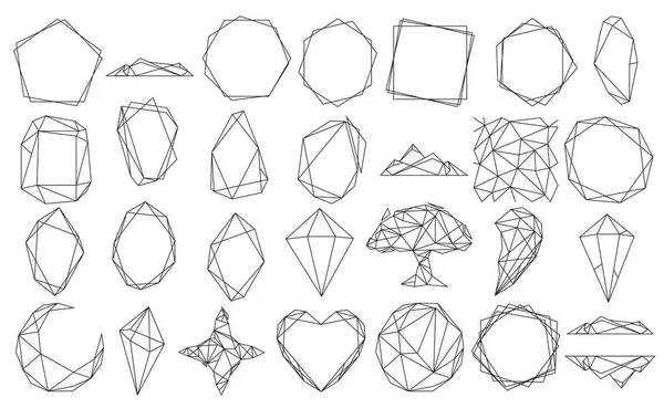Wektor zestaw z geometryczne Wielościan, styl art deco zaproszenia ślubne, luksusowe szablony, wzory dekoracyjne. Nowoczesne elementy abstrakcyjne, ilustracji wektorowych. — Wektor stockowy