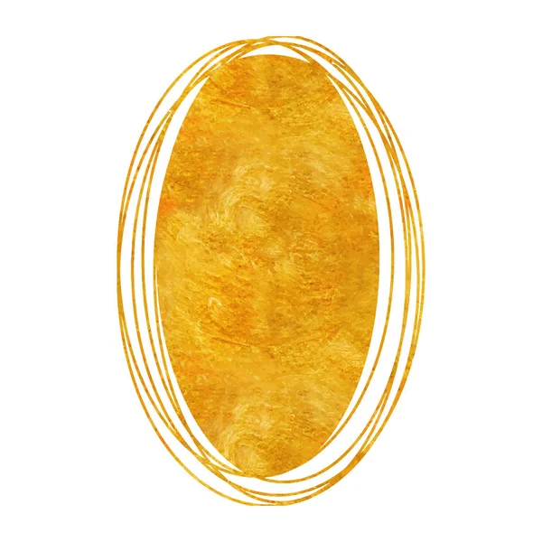 Doodle cirkel guld ritning sfär med gyllene konsistens — Stock vektor