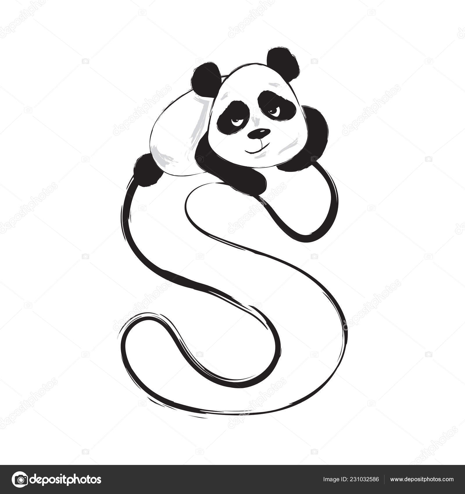 Panda bear cute animal english alphabet letter S with cartoon baby  illustrations Stock Vector Image by ©nereia #231032586