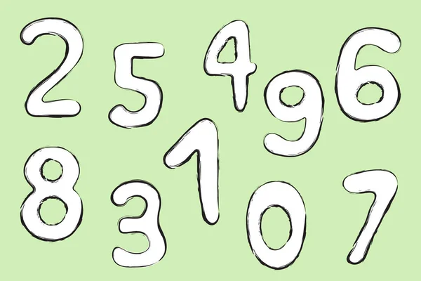 Desenhos animados kids font numbers from 1 to 0. illustration — Vetor de Stock