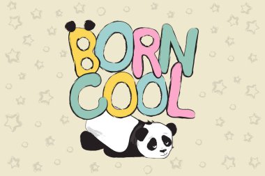 D. güzel tebrik kartı tasarımı sevimli panda ayısı ve alıntı ile renk 