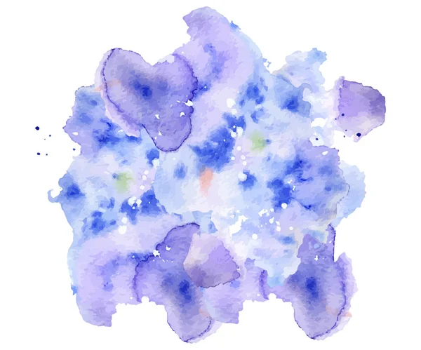 Forme abstraite d'aquarelle sur fond blanc. Peinture vectorielle dessinée à la main par éclaboussure de couleur — Image vectorielle